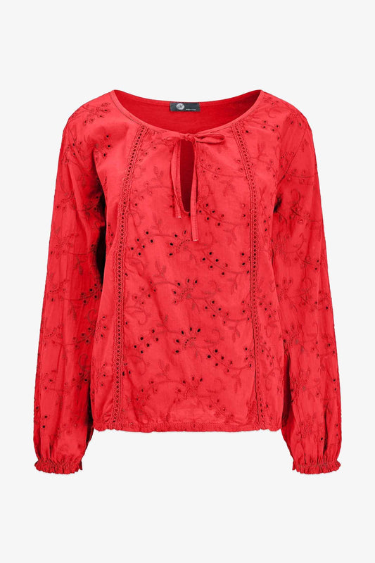 Women's Knit/Woven Combo Top