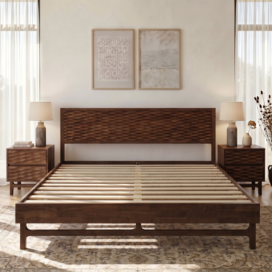 Elara Solid Wood Bed Frame