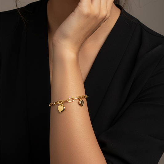 Dainty Heart Link Bracelet