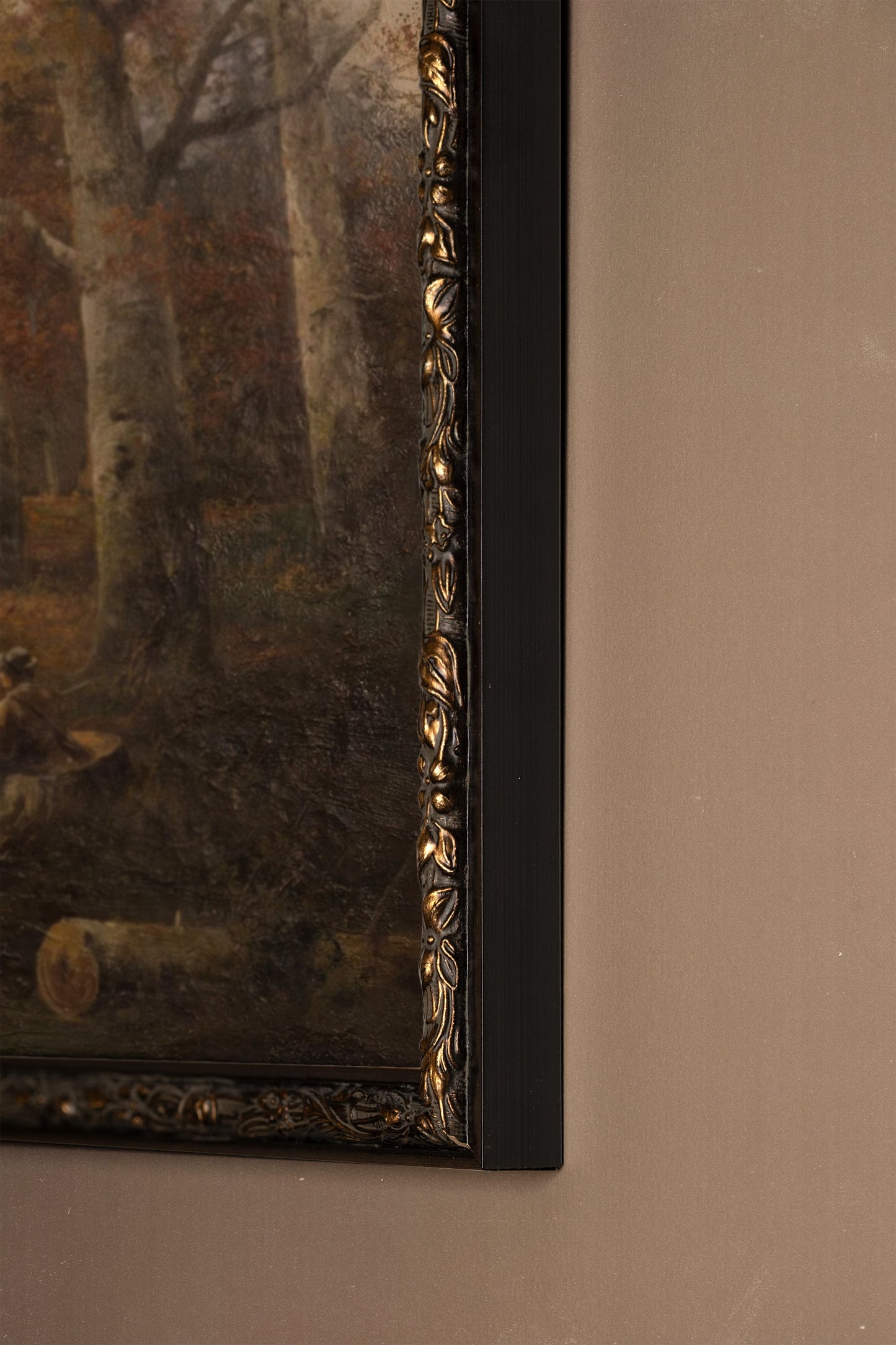 Under the golden trees, bronze vintage frame