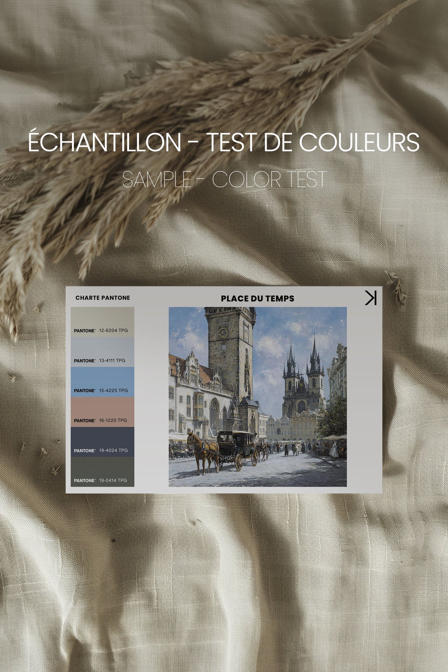 PLACE DU TEMPS, Kunstwerk auf gespannter Leinwand