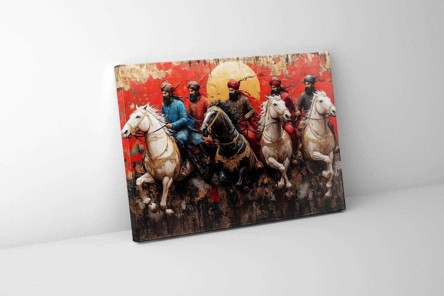 Sikh-Krieger 48" x 36" Wandbild auf Leinwand