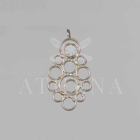 Handmade Sterling Silver Circles Pendant – One of a Kind, Organic Design