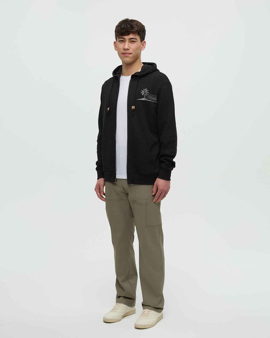 Haiti Striped Palm Zip Hoodie