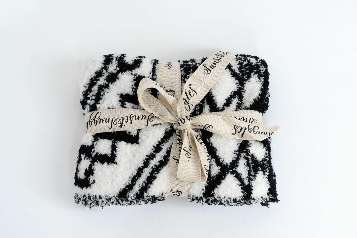Schwarz-weißes Diamant-Kuscheltuch/-Decke für Babys