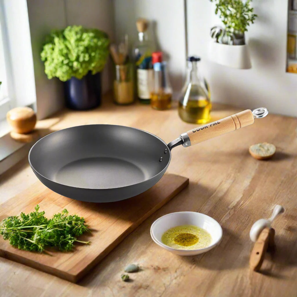 Yoshikawa Cook-Pal Ren 28cm Nitrided Carbon Steel Fry Pan
