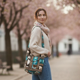 OLDTRIBES™ Brown and Turquoise white Buffalo Crossbody Bag