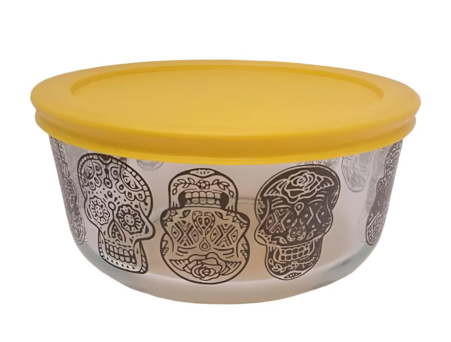 4 Tasse dekoriertes Pyrex Halloween Tag der Toten