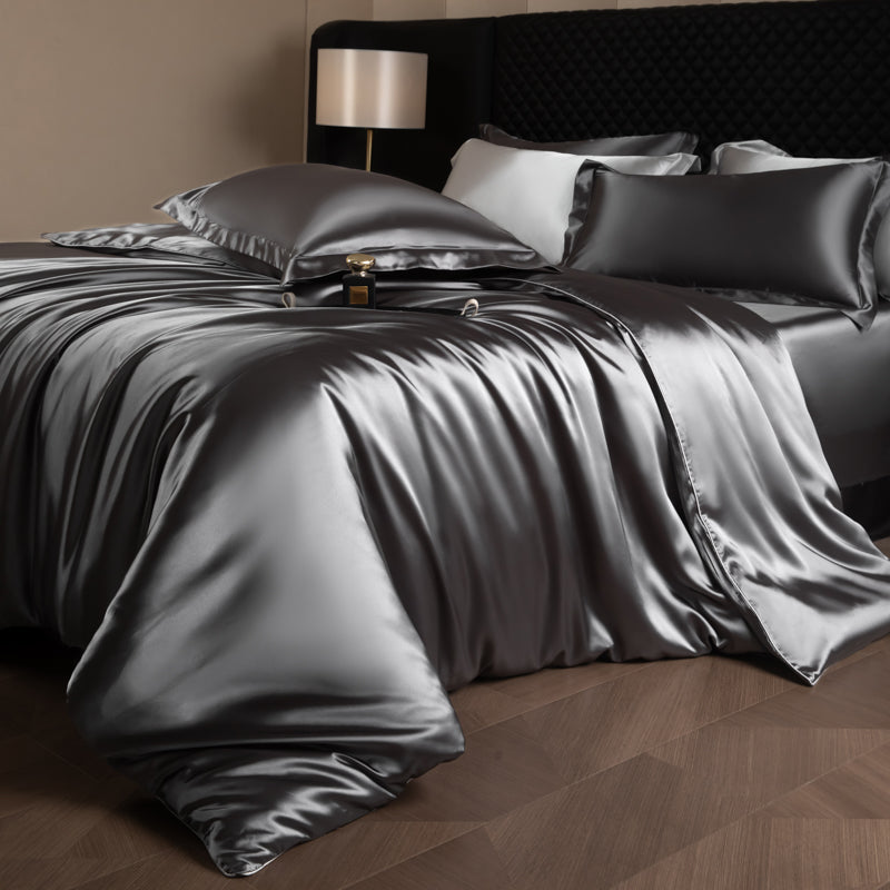 Lustre Luxe Elegantes Bettbezug-Set - Jazzgrau