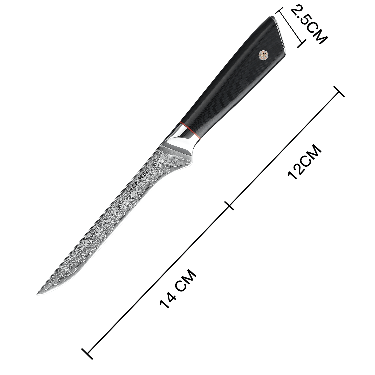 HAGAKURE 14 | Ausbeinmesser 14 cm Damast AUS 10 Stahl