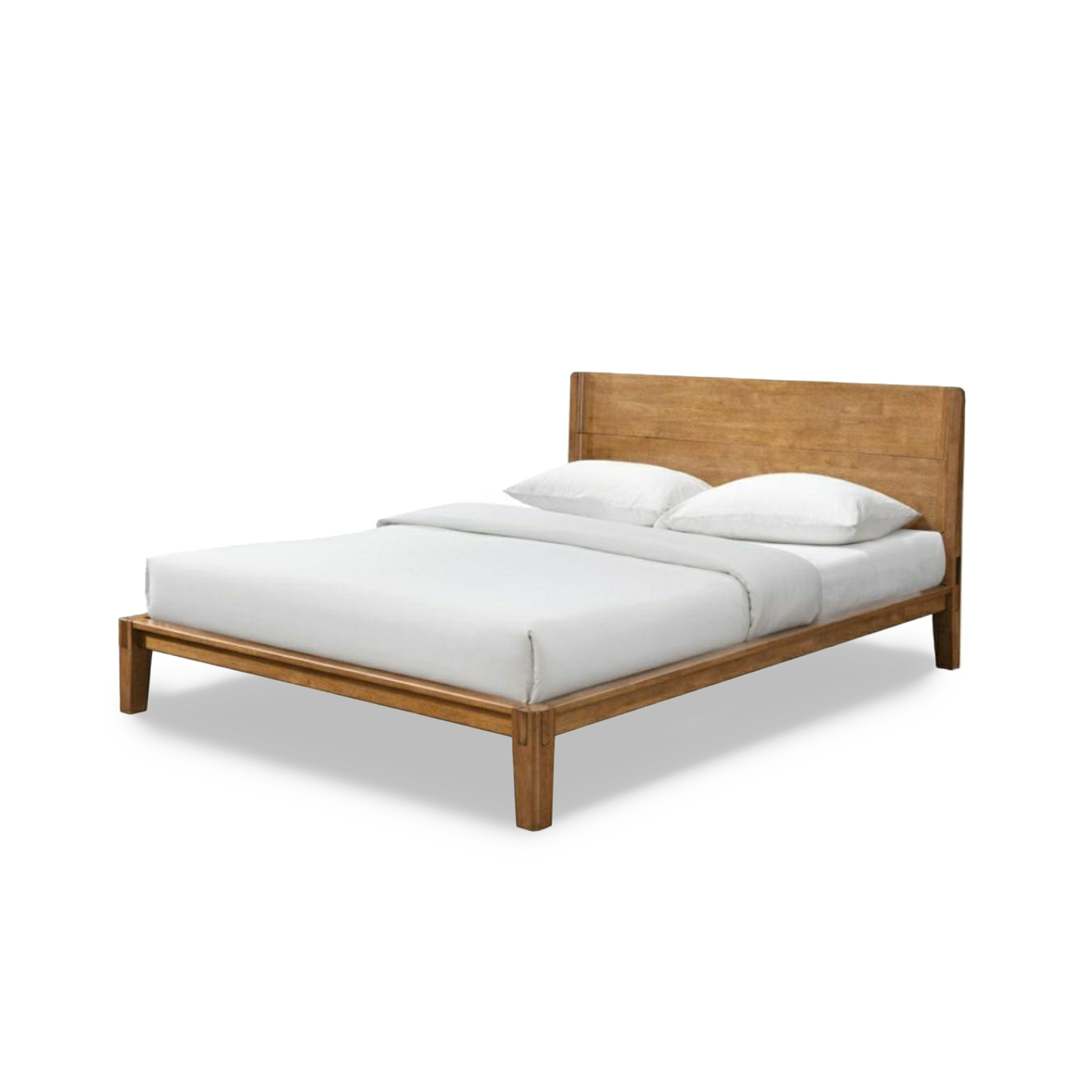 Luna Massivholz-Doppelbett ohne Werkzeug – Nussbaum