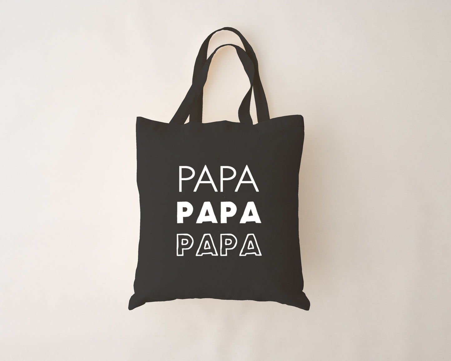 Schwarze, wiederverwendbare Tasche – Papa, Papa, Papa