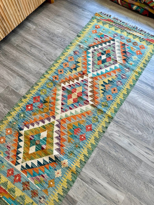 Afghan Chobi Kilim Läufer | 76 x 201 cm