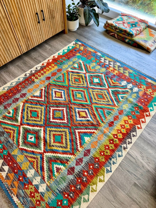 Afghan Maimana Kelim Teppich | 155 x 196 cm