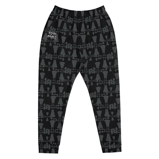 Men's Premium Recycled Fleece Black-Gray Joggers-Allover 3 Crusaders Print