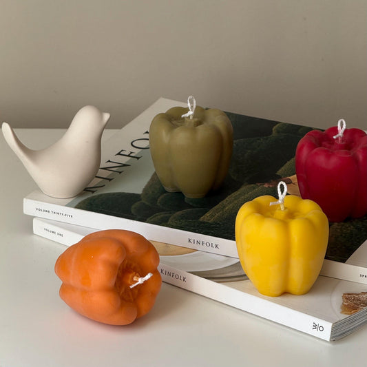 Paprika-Kerze: Veganes Sojawachs, minimalistische Heimdekoration