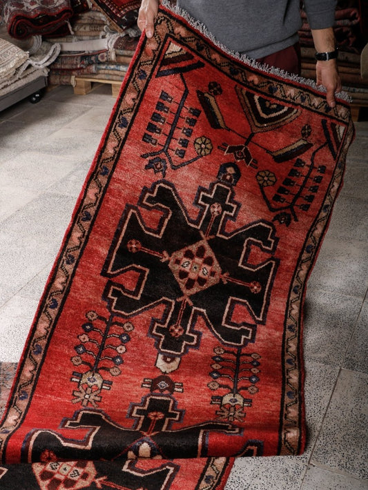 Persischer Hamadan Brückenläufer Teppich | 2' 9" x 9' 1"