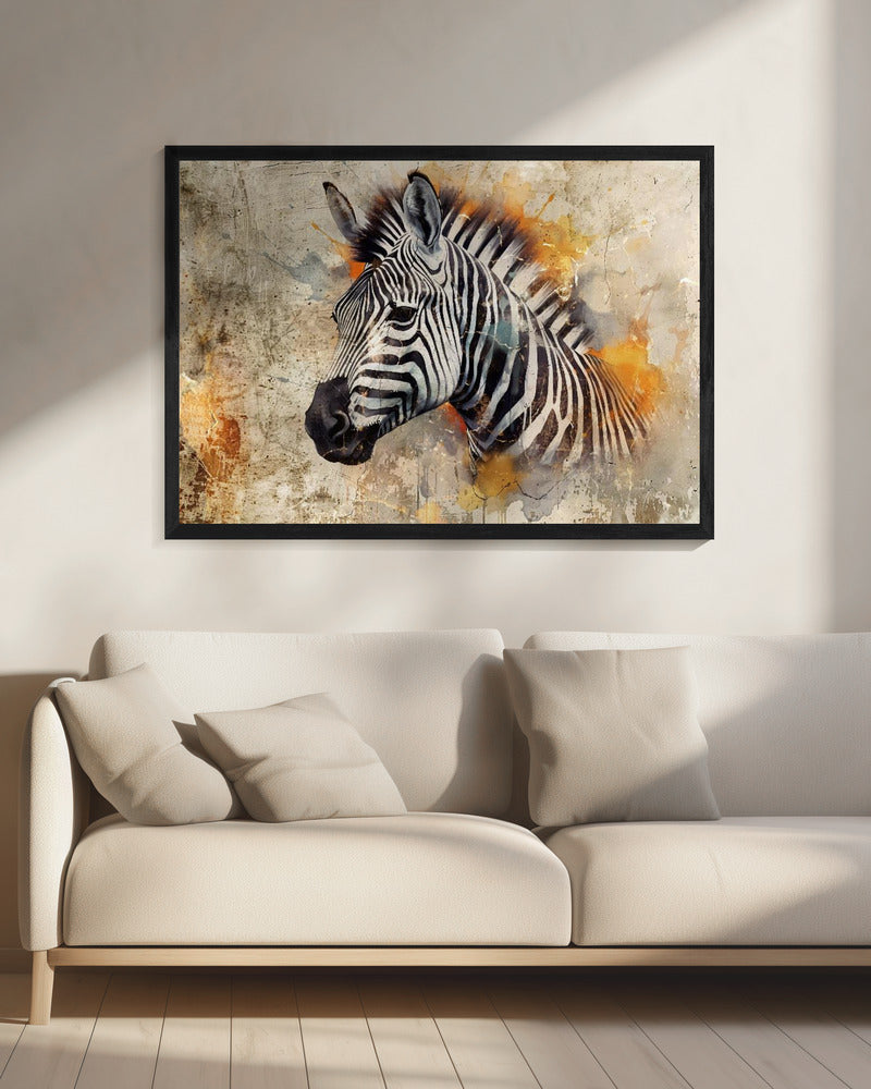 Wandkunst Zebra Tier Vintage Kunst Illustration Wandkunst 06