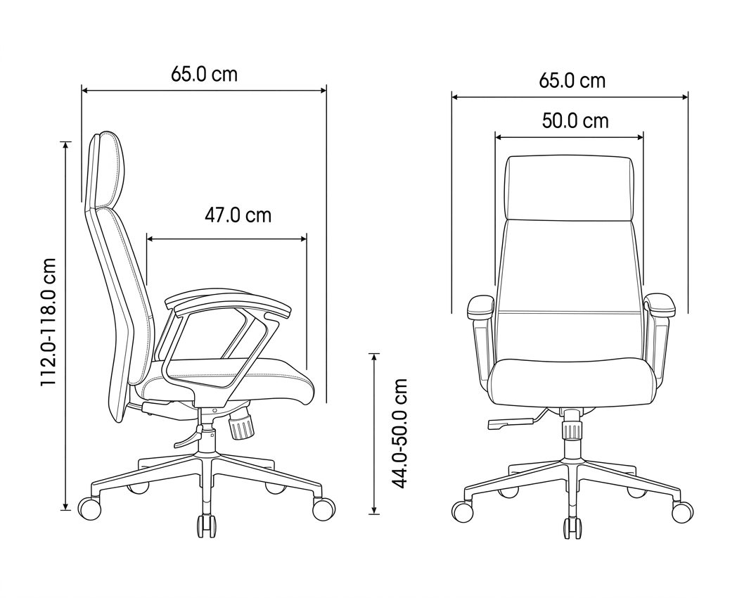 Bürostuhl Ljubljana aus Vollnarbenleder