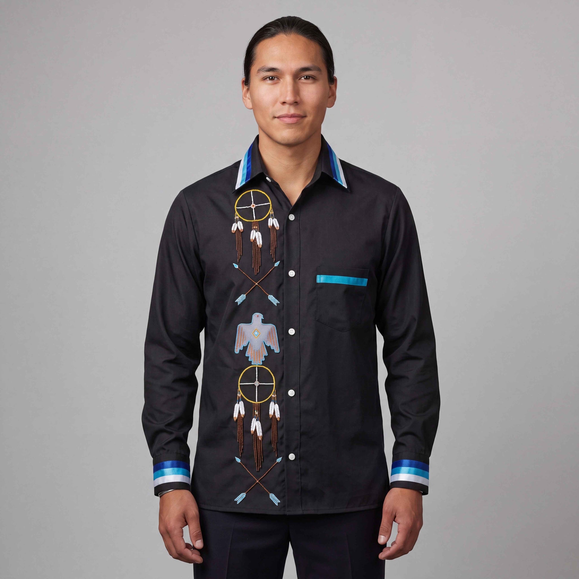 Embroidered Ribbon Shirt (Eagle)