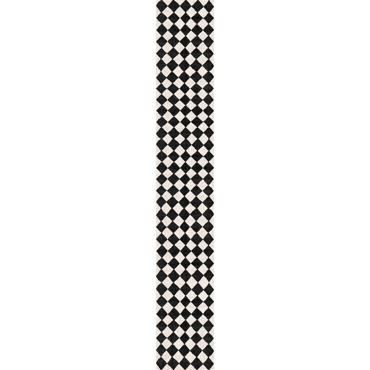 Trestres karierter Teppich Schwarz & Elfenbein