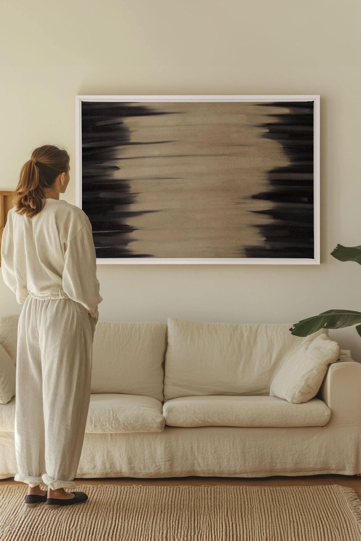 POUSSIÈRE D'OMBRES、木枠に張られたキャンバス作品