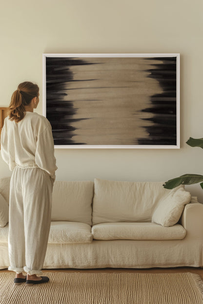 POUSSIÈRE D'OMBRES、木枠に張られたキャンバス作品