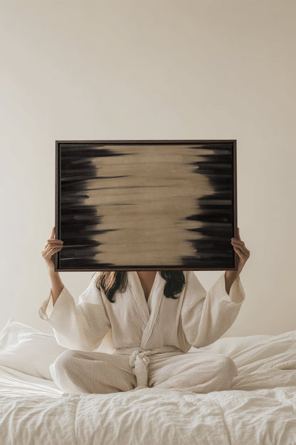 POUSSIÈRE D'OMBRES、木枠に張られたキャンバス作品