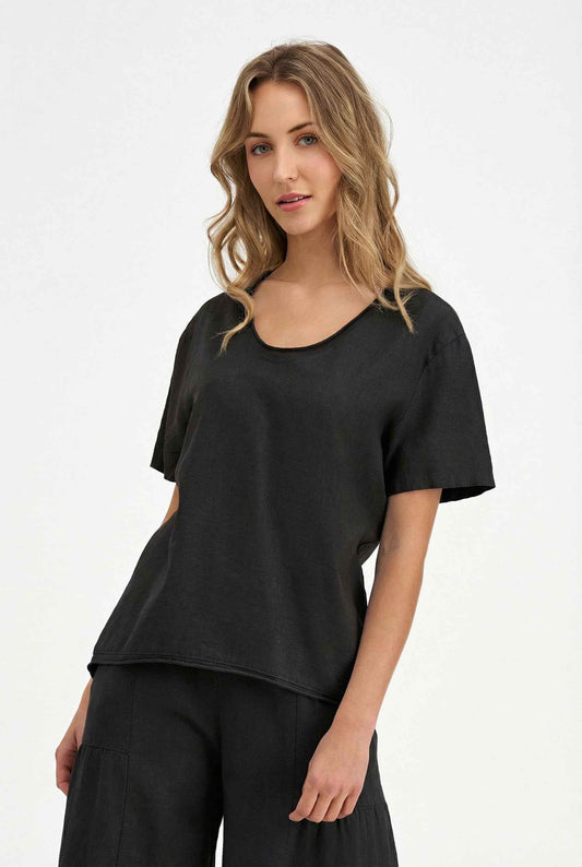 Women's Knit Woven Combo Top