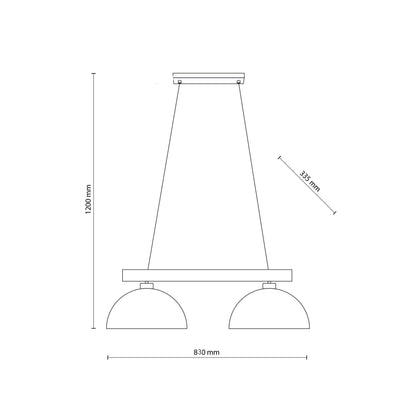 OSLO 2-Light Scandinavian Pendant Light for Kitchen Island, Dining Table & Modern Interiors