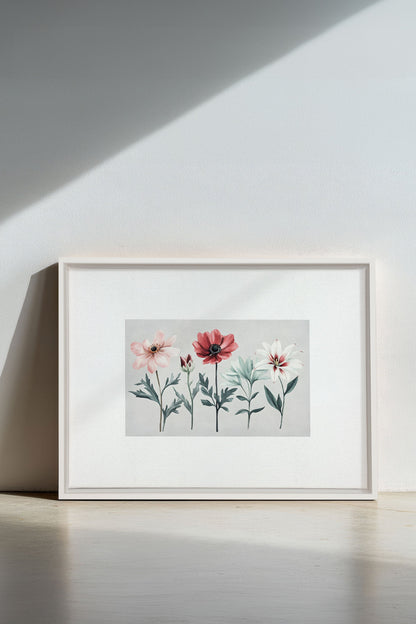 SAISONALE BLUMEN, Werk auf gespannter Leinwand