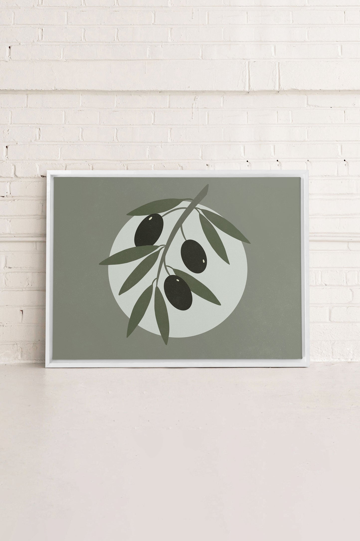 OLIVE MOON, Kunstwerk auf gespannter Leinwand
