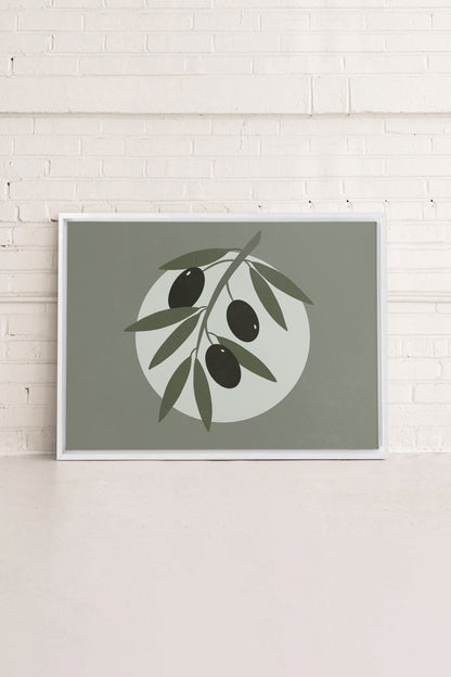 OLIVE MOON, Kunstwerk auf gespannter Leinwand