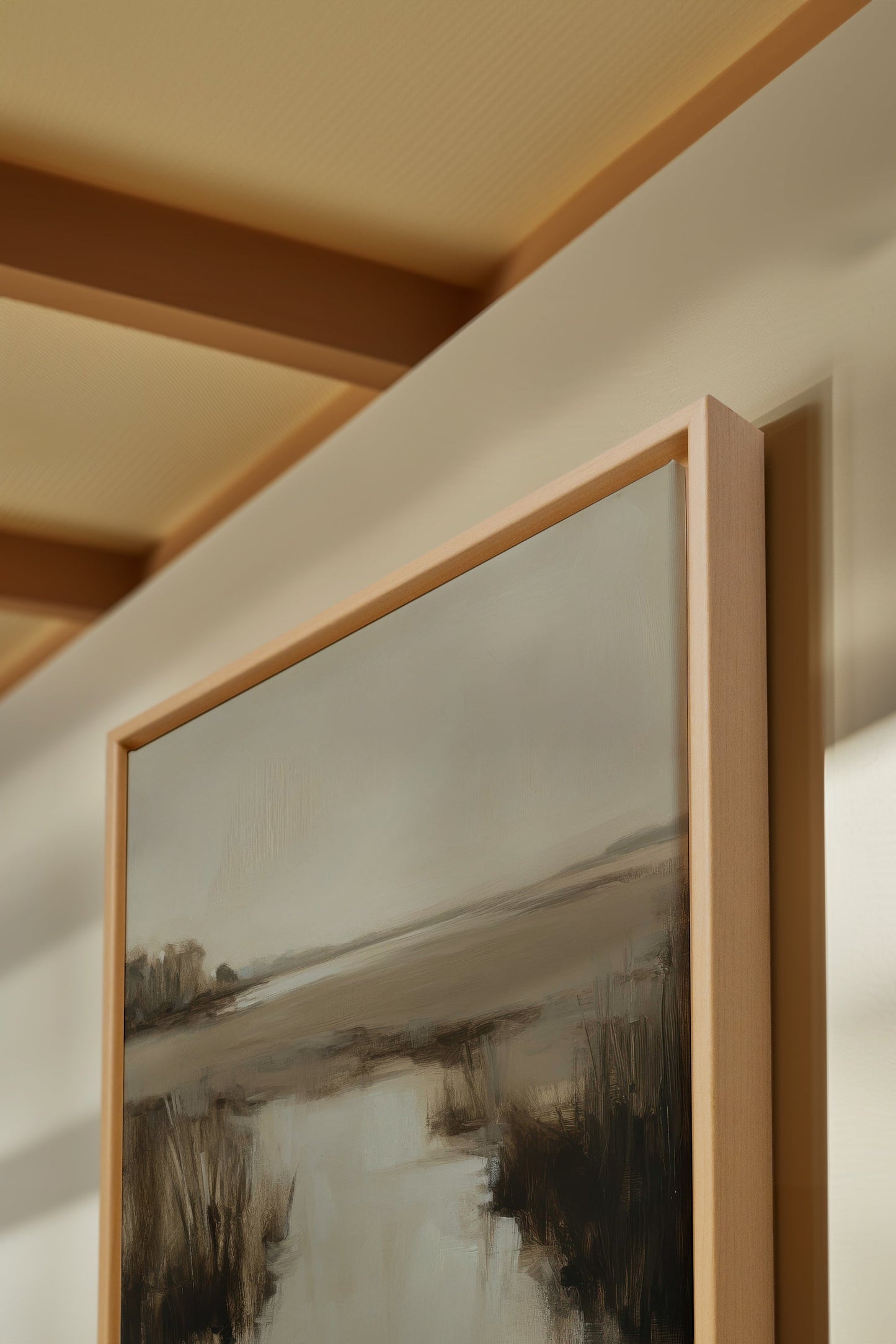 NEBELHAFT BLAUER HORIZONT, Kunst auf gespannter Leinwand