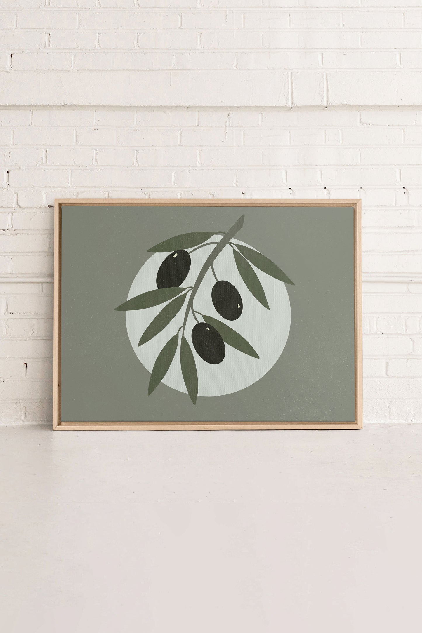 OLIVE MOON, Kunstwerk auf gespannter Leinwand