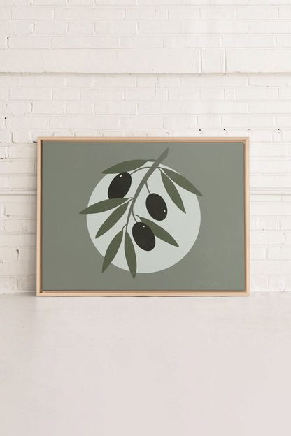 OLIVE MOON, Kunstwerk auf gespannter Leinwand