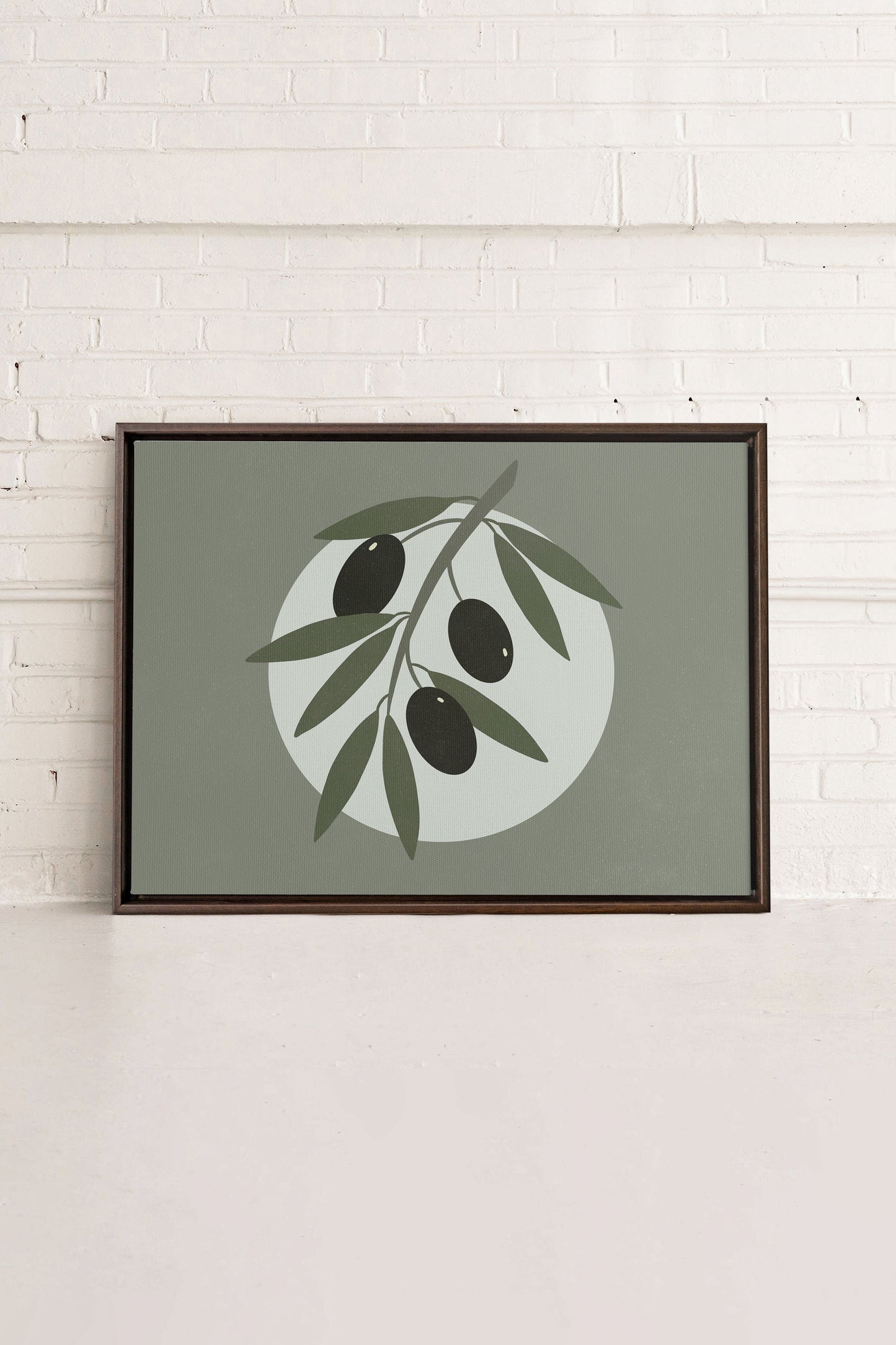 OLIVE MOON, Kunstwerk auf gespannter Leinwand