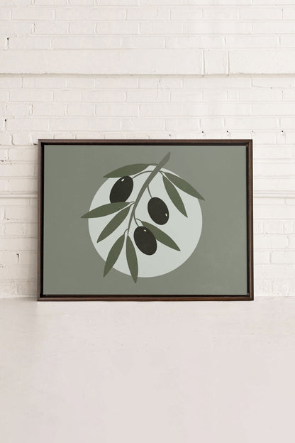 OLIVE MOON, Kunstwerk auf gespannter Leinwand