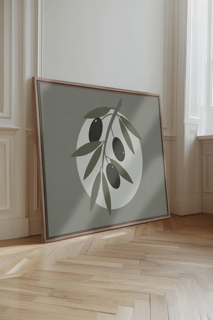 OLIVE MOON, Kunstwerk auf gespannter Leinwand
