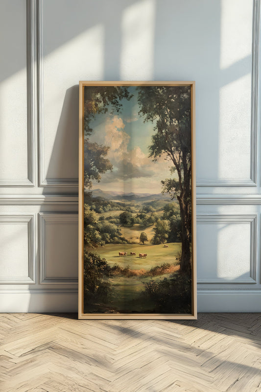 LÄNDLICHE RUHE, Kunstwerk auf gespannter Leinwand
