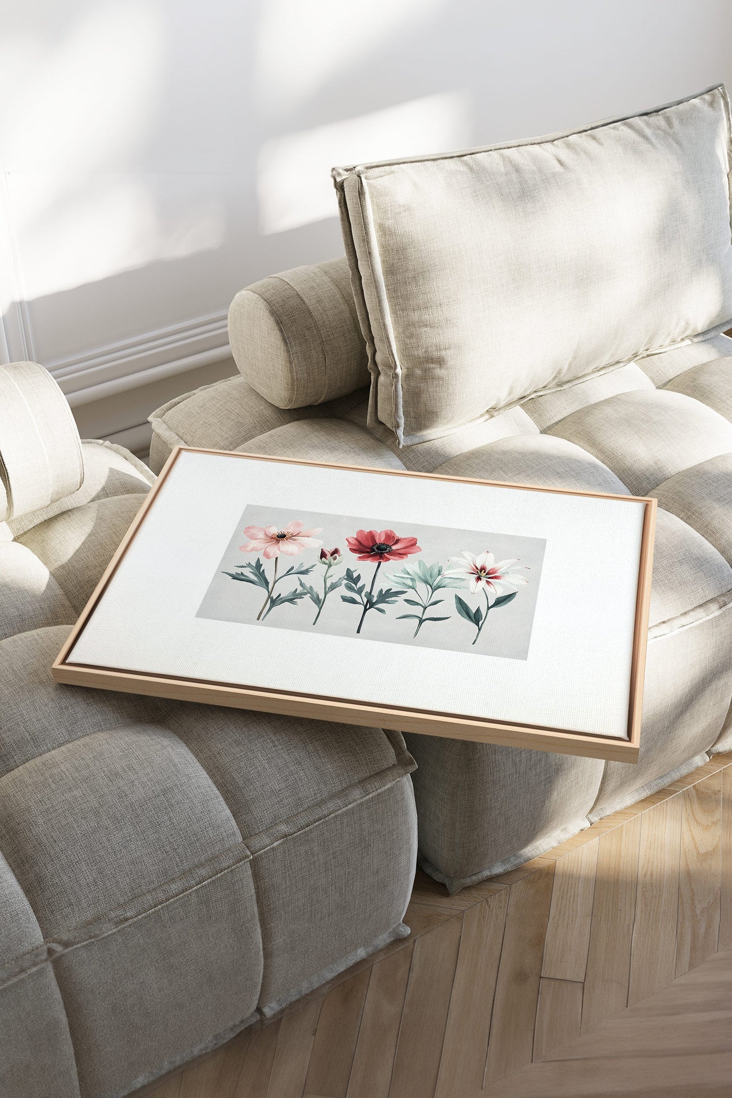 SAISONALE BLUMEN, Werk auf gespannter Leinwand
