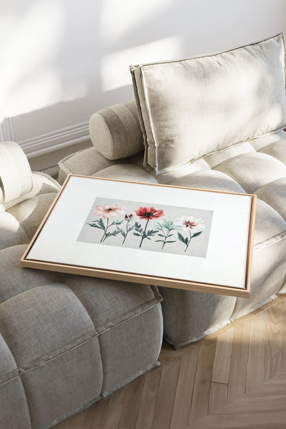 SAISONALE BLUMEN, Werk auf gespannter Leinwand