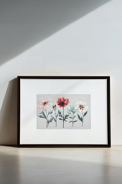 SAISONALE BLUMEN, Werk auf gespannter Leinwand