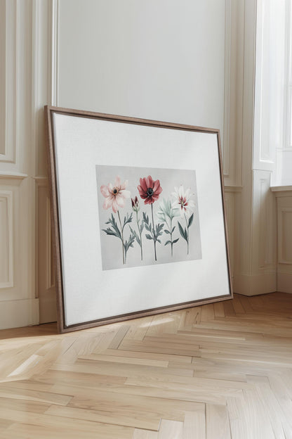 SAISONALE BLUMEN, Werk auf gespannter Leinwand