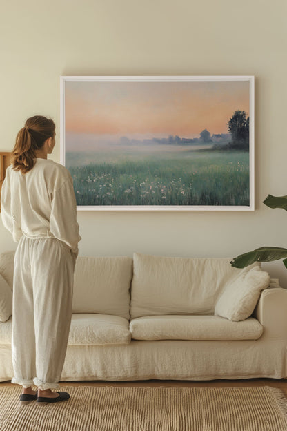 MORGENGLÜHEN, Werk auf Leinwand