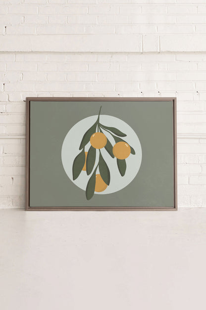 LUNAR CITRUS, Kunstwerk auf gespannter Leinwand