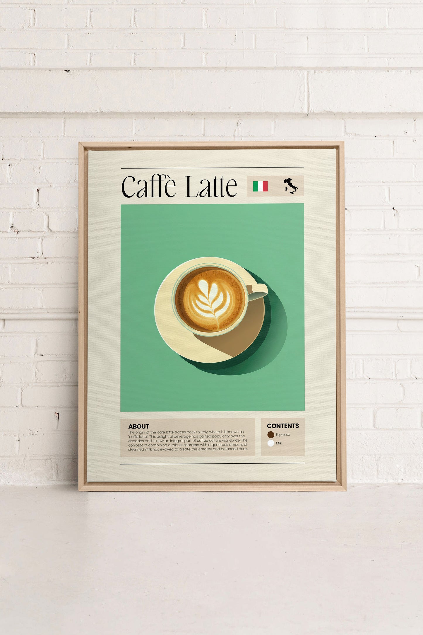 CAFFÈ LATTE, Mischtechnik auf gespannter Leinwand