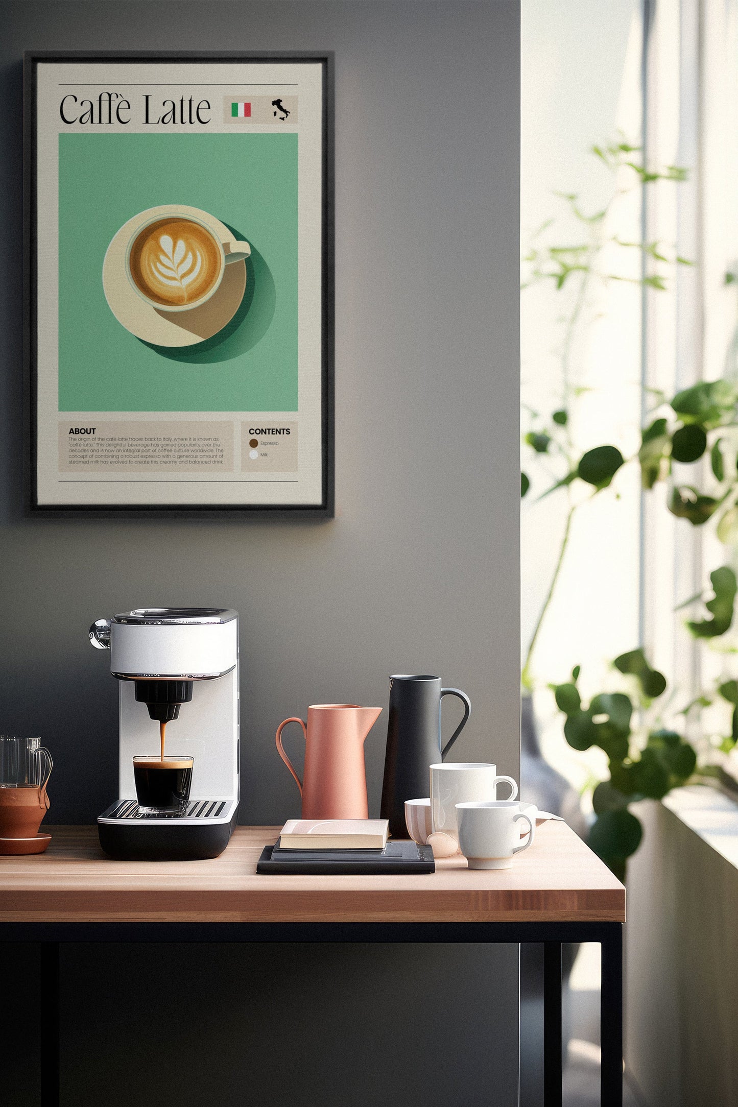 CAFFÈ LATTE, Mischtechnik auf gespannter Leinwand