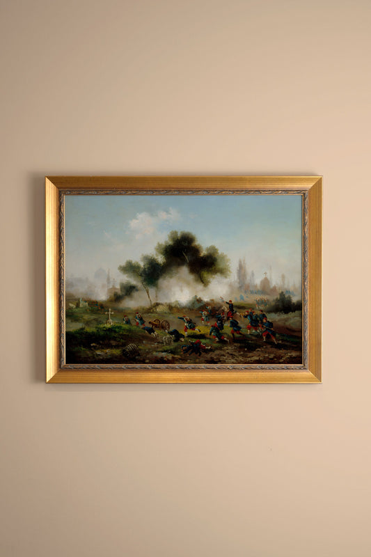 SOUVENIR DER SCHLACHT, ANTIKER GOLDRAHMEN