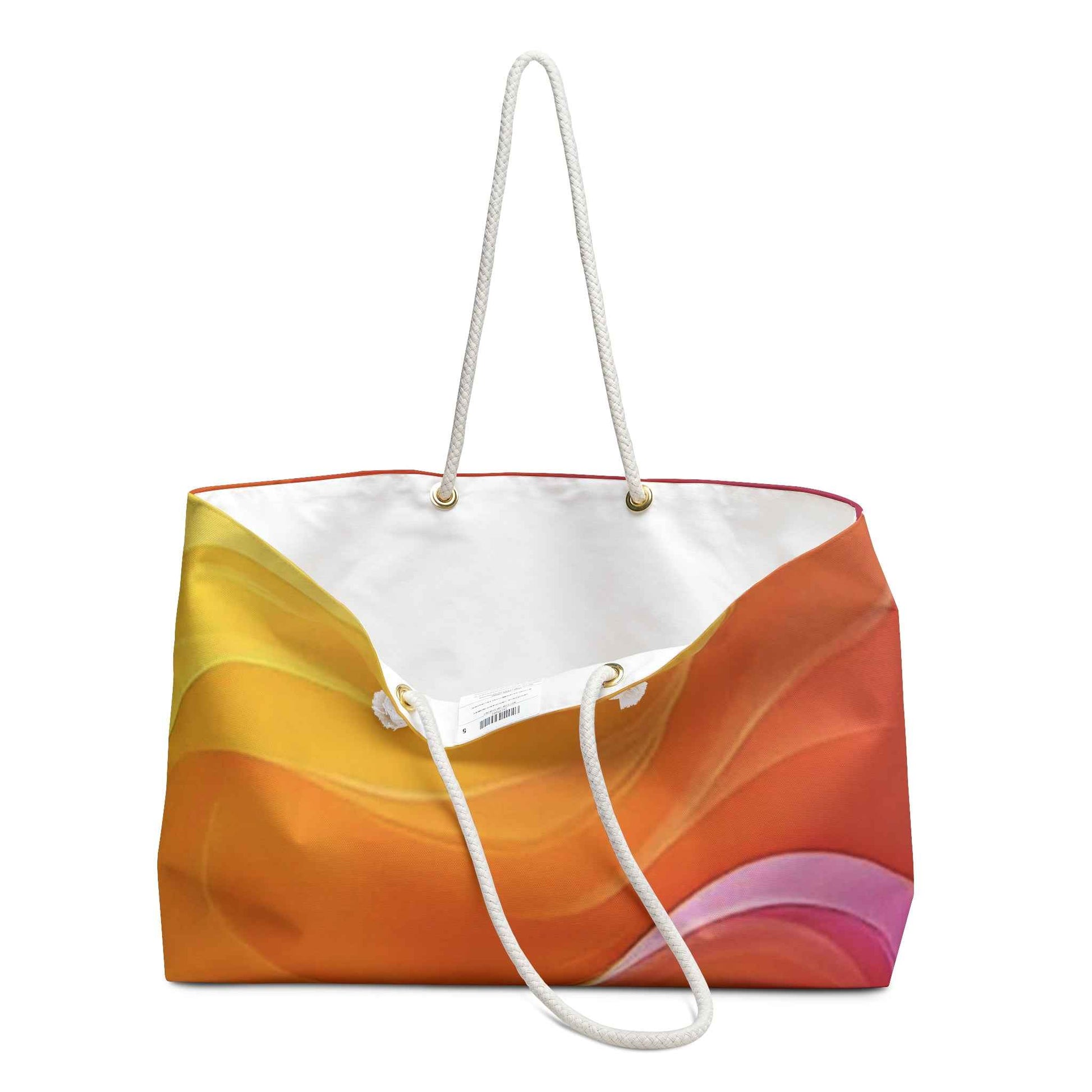 Sunset Abstract Waves Weekender Bag | Colorful Beach Tote